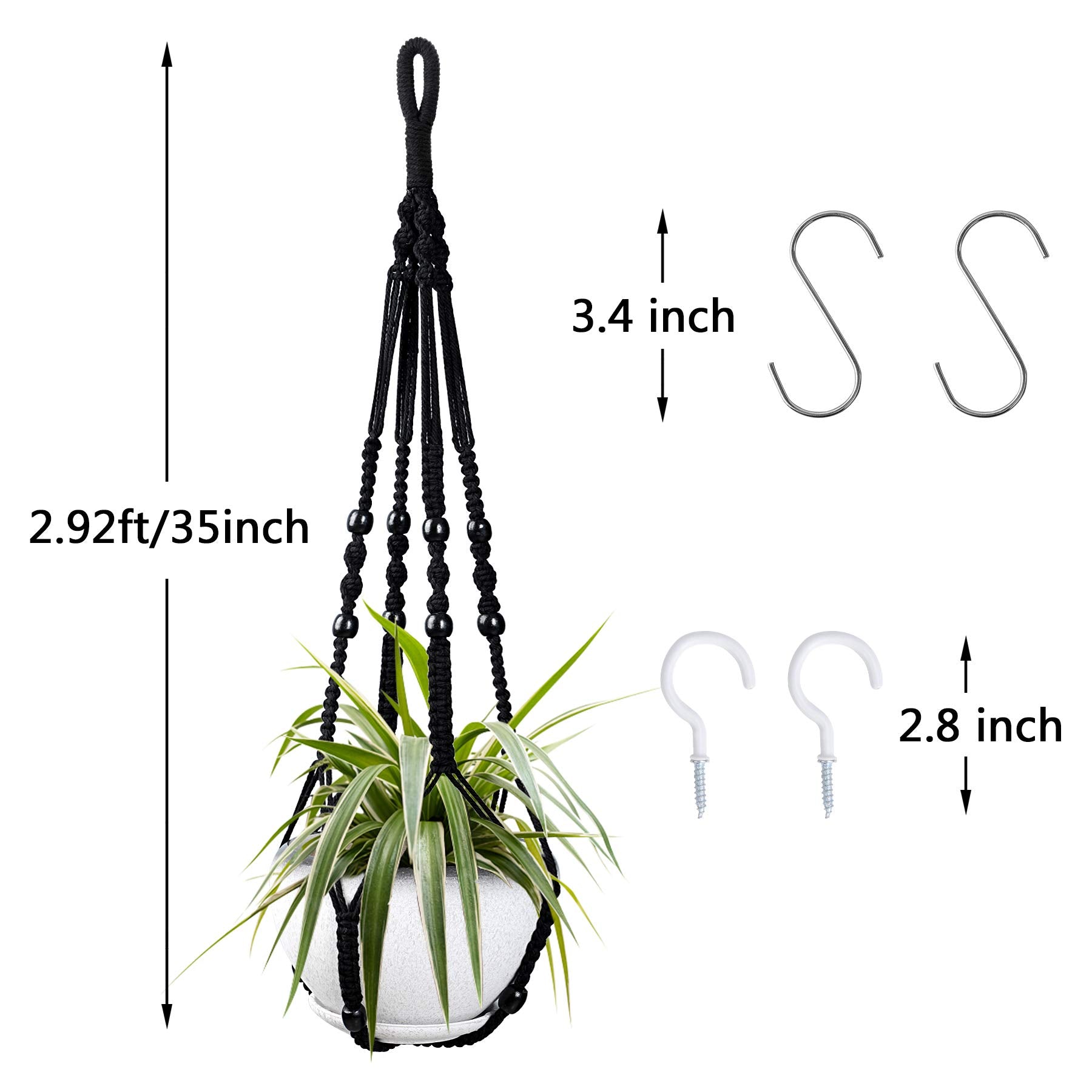 Augshy macrame planter bead details highlight craftsmanship and wood accents