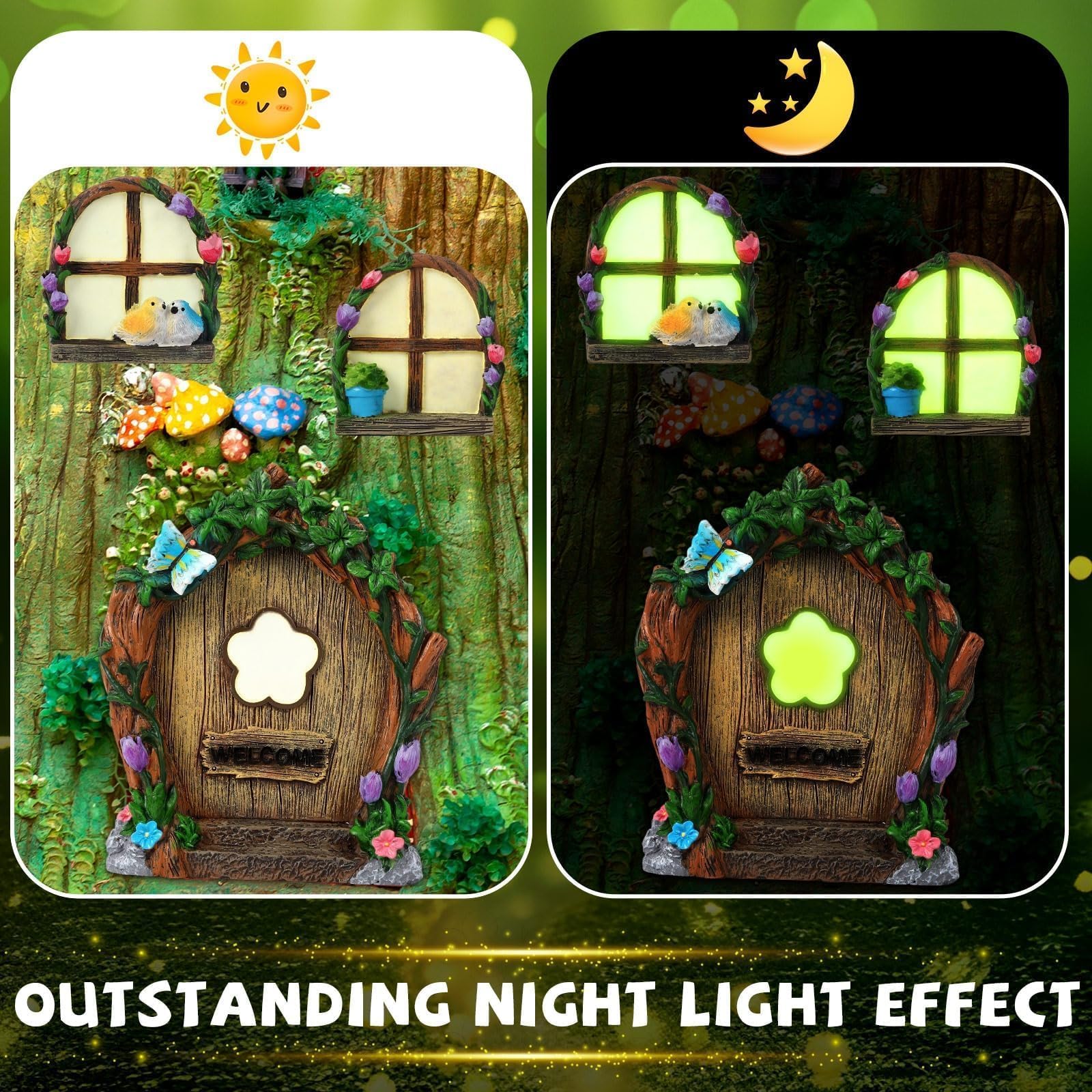 Augshy mushroom lantern glow brightens evening garden