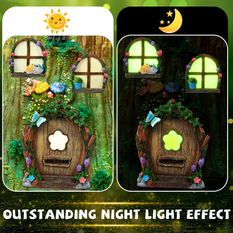 Augshy mushroom lantern glow brightens evening garden