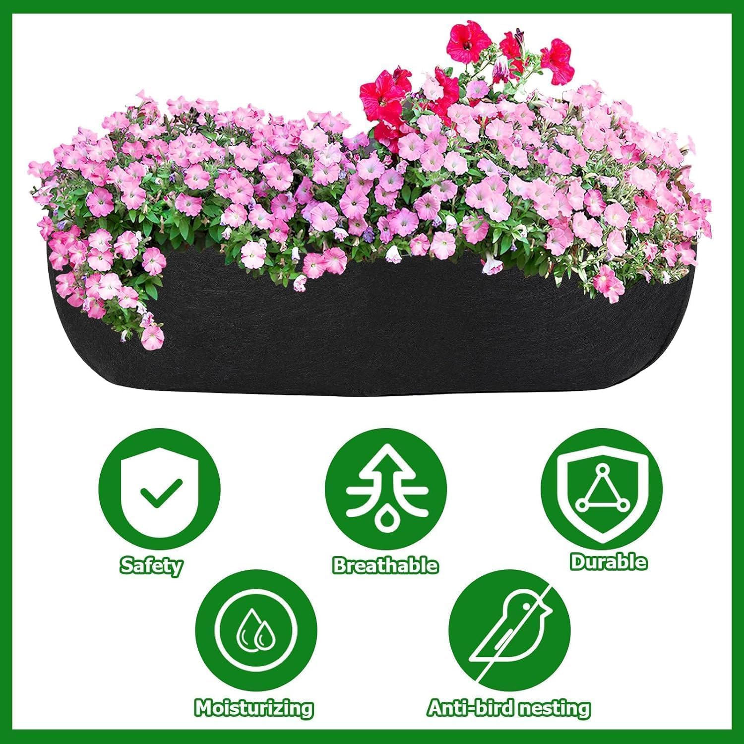 Augshy 30-inch liner fits most window boxes and hanging pots.