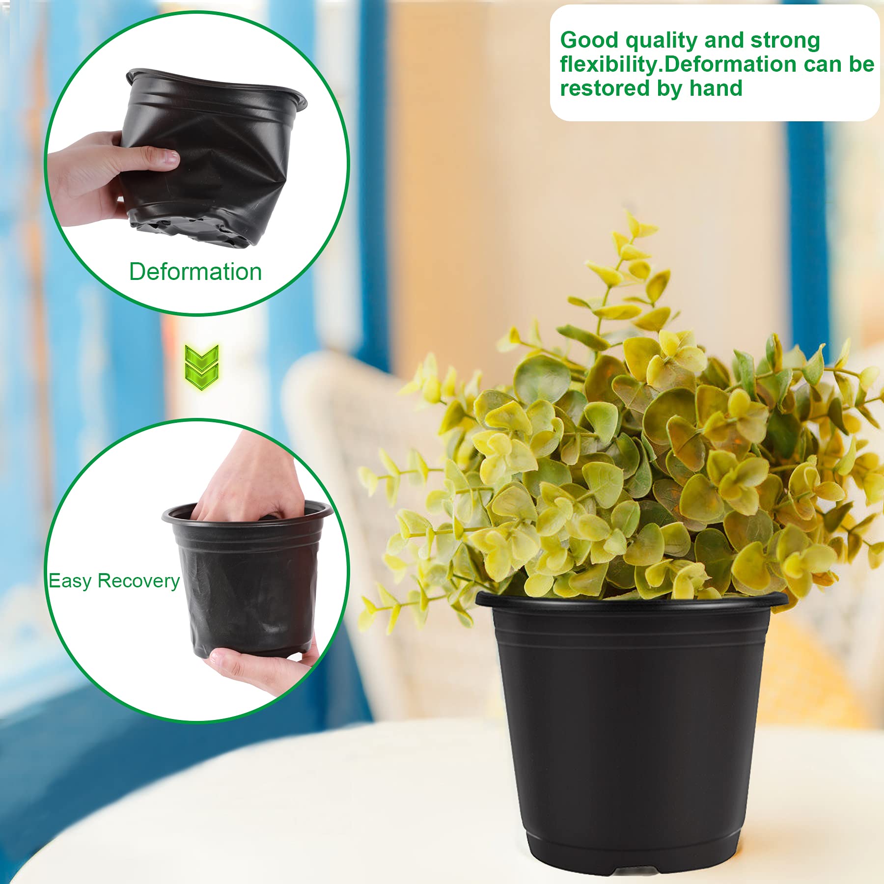 Augshy 4-inch top and 2.8-inch bottom dimensions for compact planters.