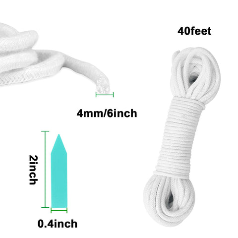 Augshy wick cord absorption core shows natural cotton core with nylon wrap for durable moisture transfer.