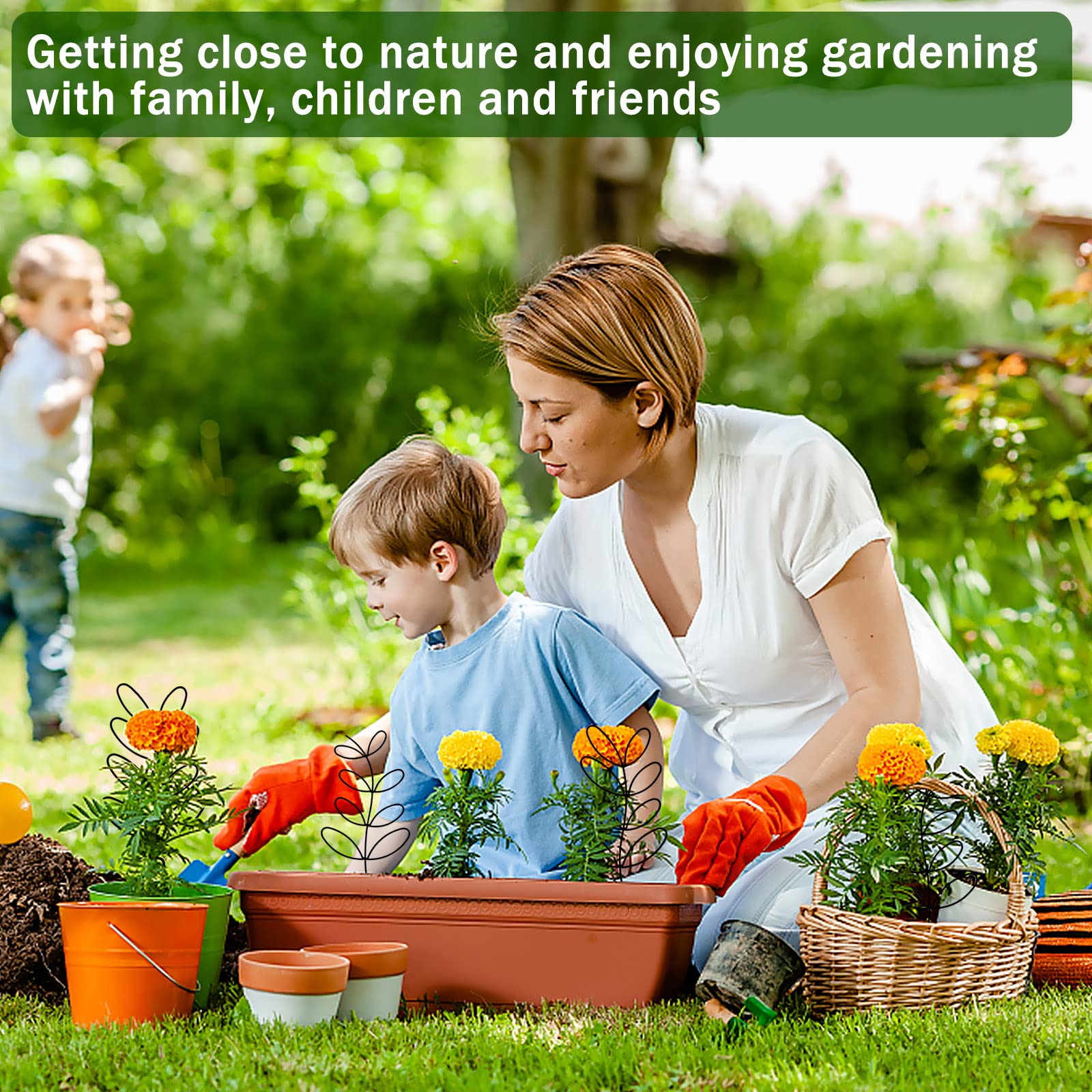 AUGSUN includes 50 plant ties to secure stems and guide growth.