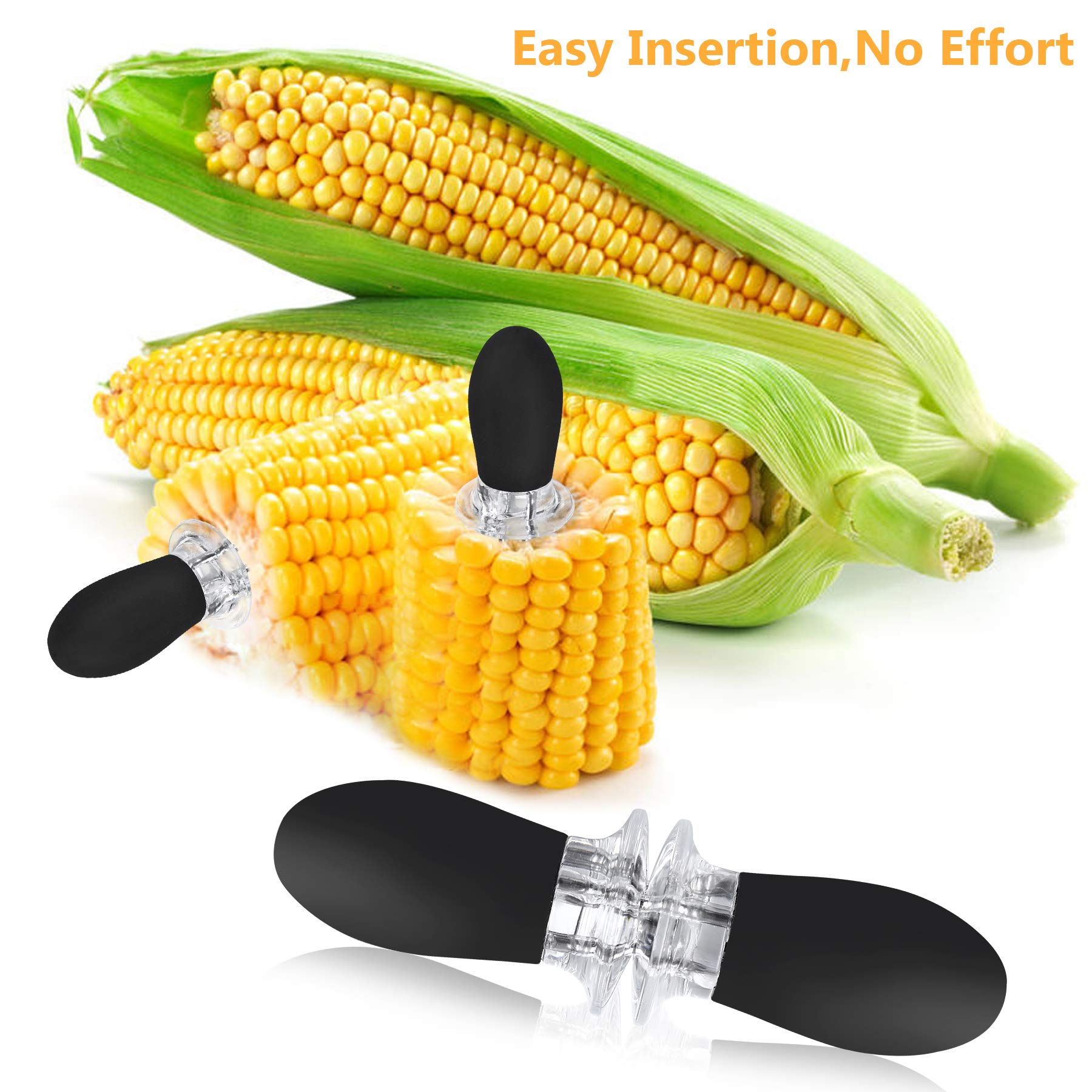 AUGSUN black-color corn holders offer a durable, stylish kitchen accessory.