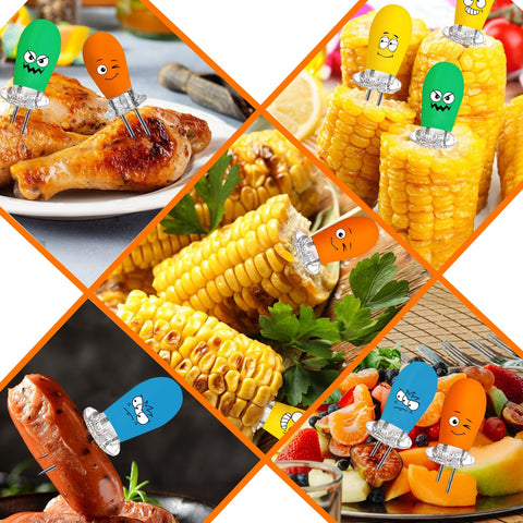 Augsun corn holders are easy to insert for mess-free corn on the cob