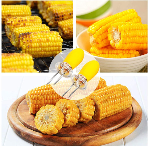Augsun corn holders with stainless steel pins easy to insert and clean
