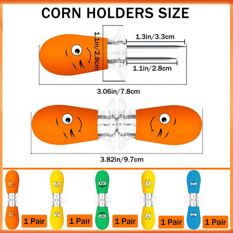 Augsun ergonomic silicone-handle corn holders for comfortable grip during grilling