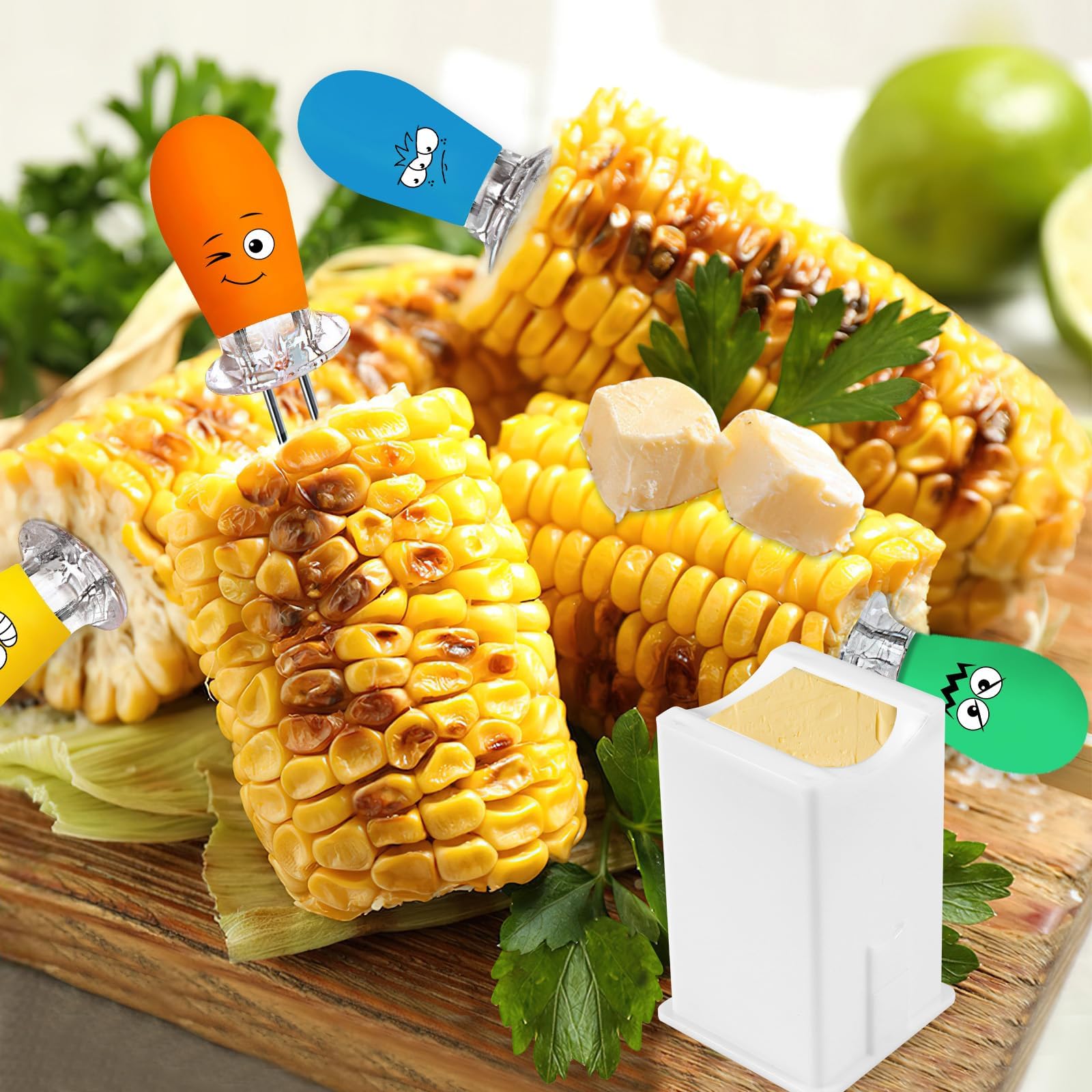 AUGSUN corn holders ideal for barbecues, picnics, camping adventures.