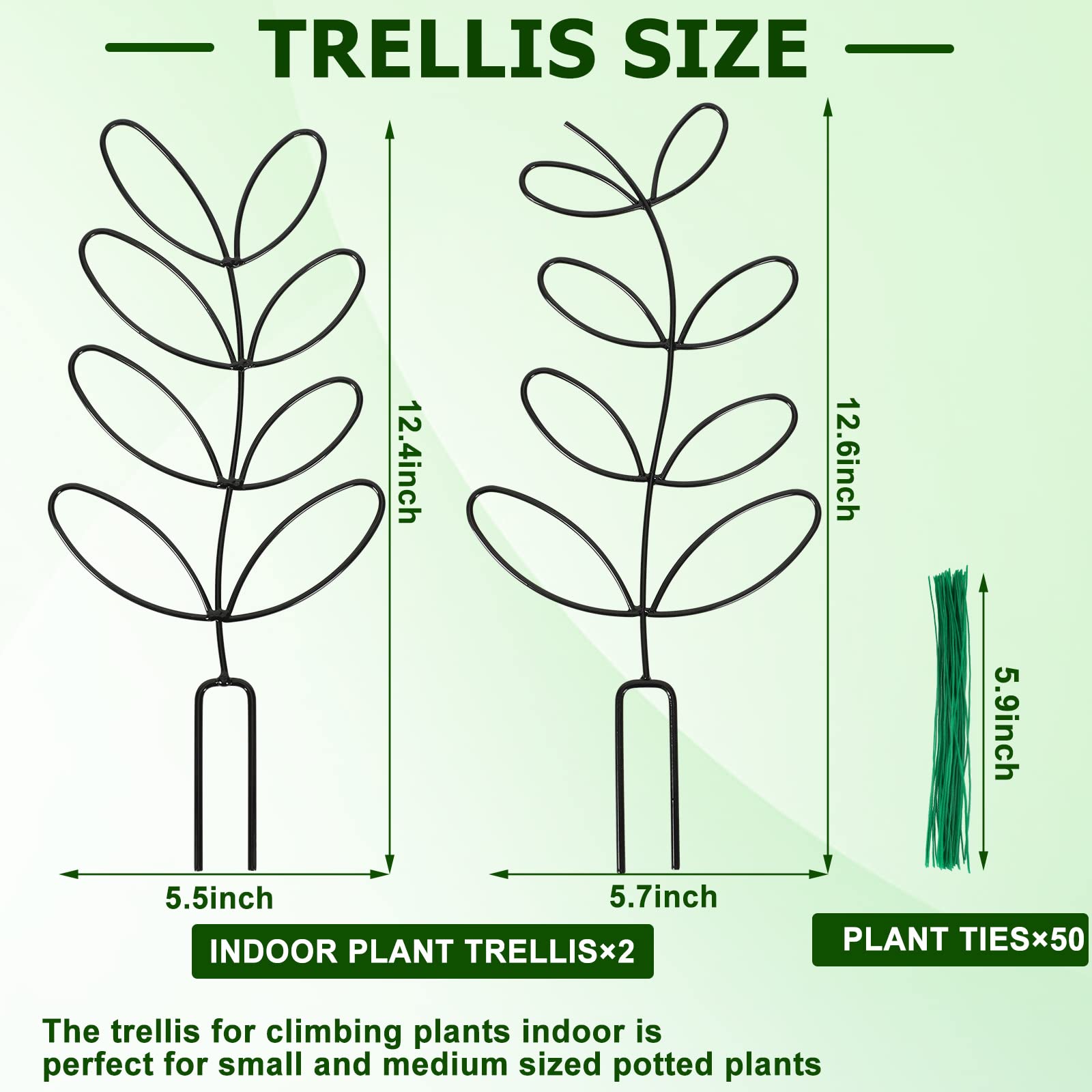 AUGSUN durable metal trellis with rust-resistant coating for long-lasting houseplant support.
