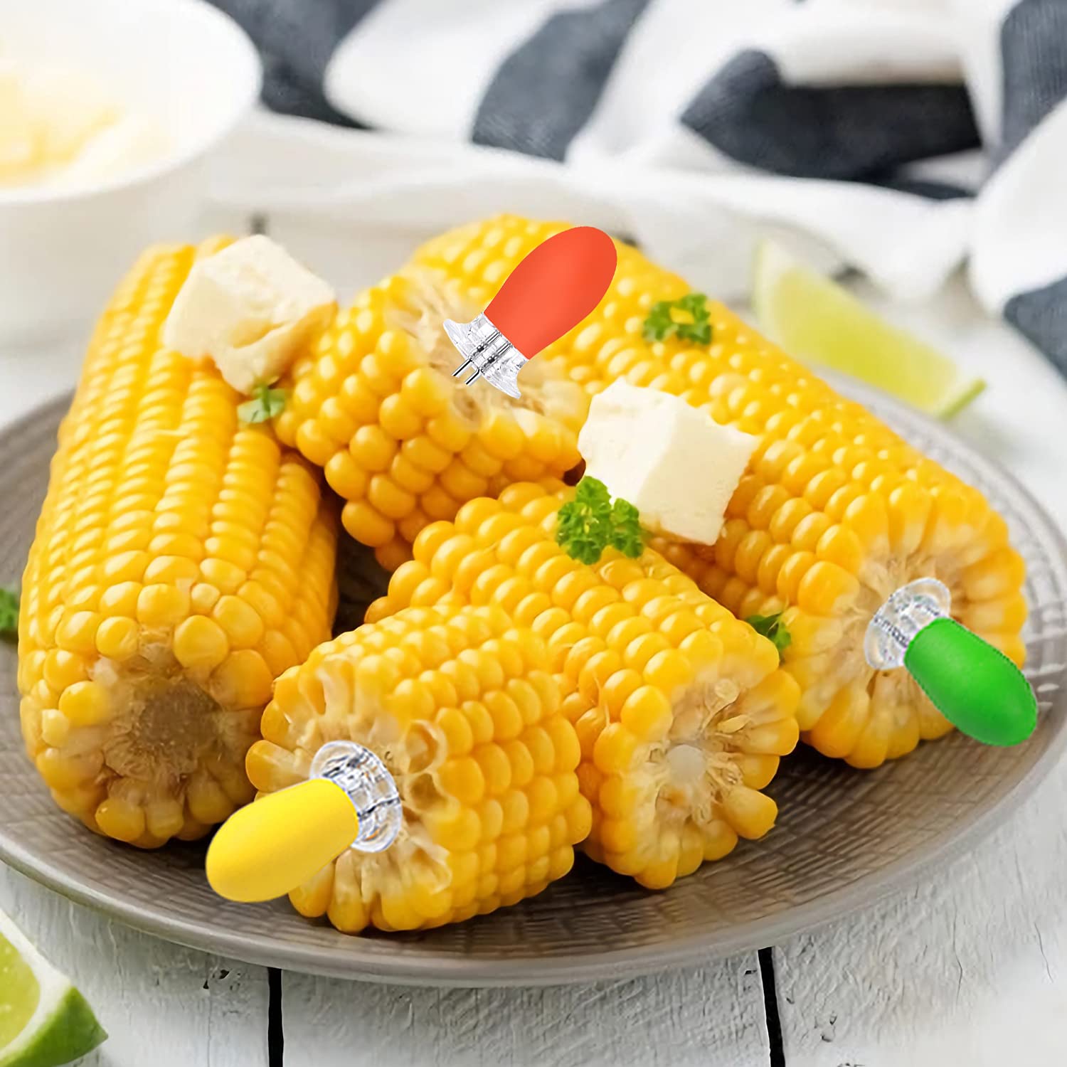 Augsun interlocking corn holders keep storage neat and safe.