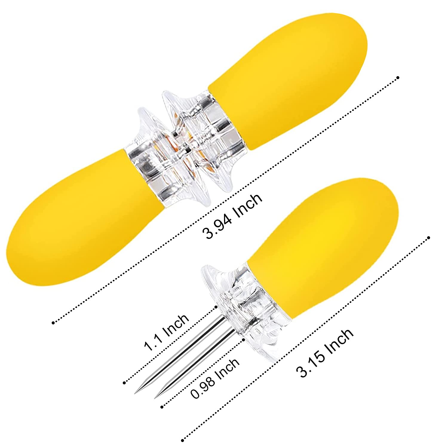 Augsun silicone-handle corn holders provide heat-insulated grip during meals.