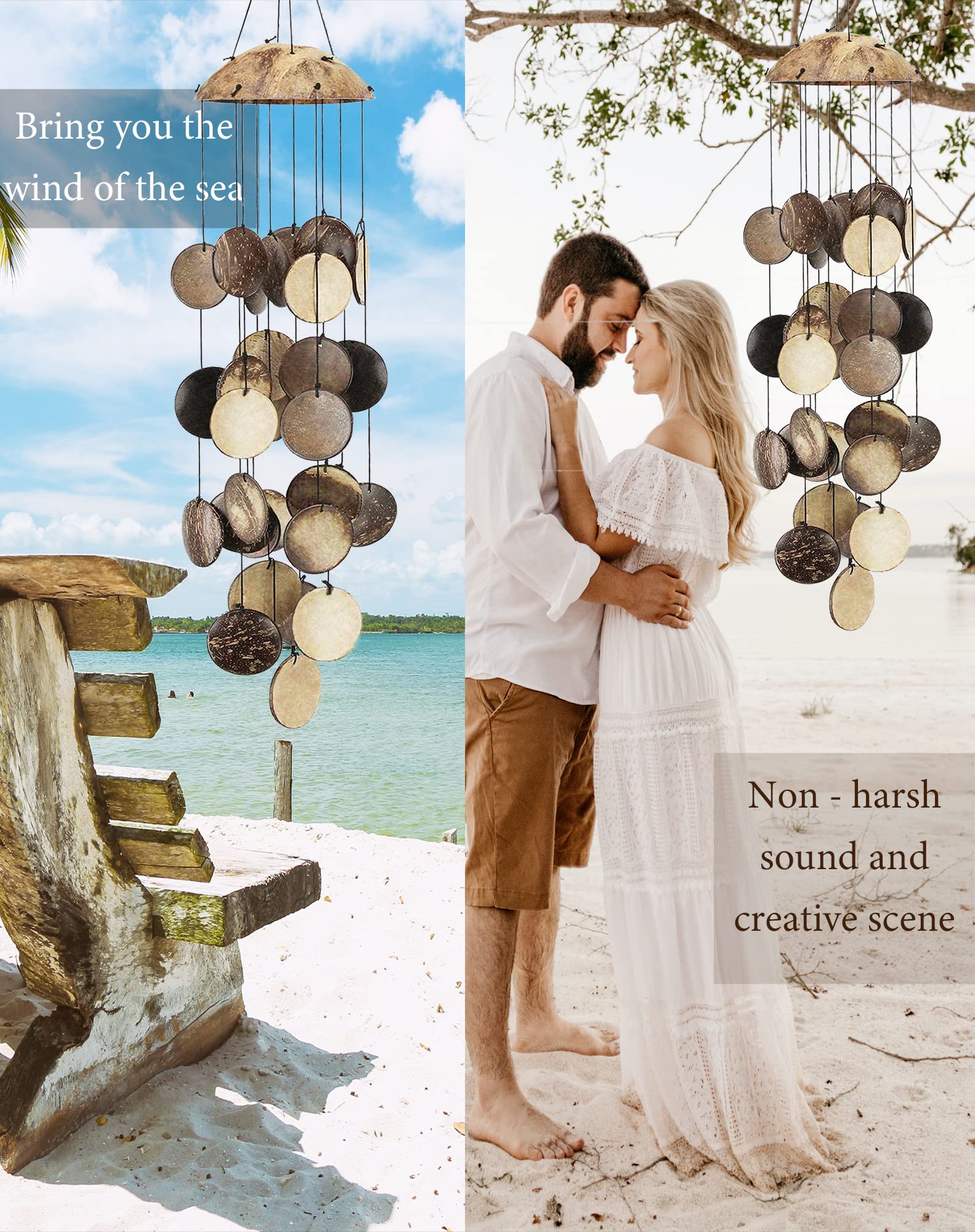 AUHD bamboo-wind chimes tubes closeup showcasing mellow tones.