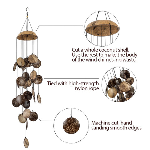 AUHD outdoor garden wind chime hanging creates calm backyard atmosphere.
