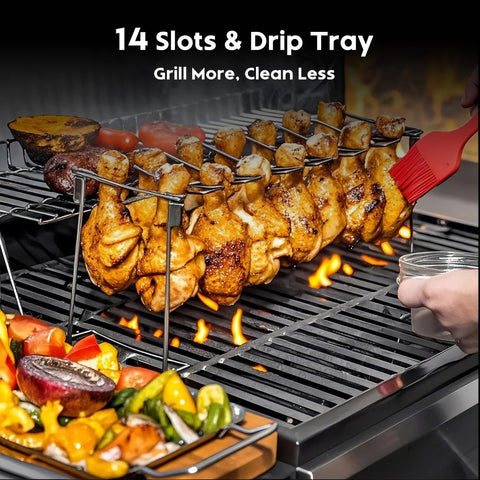 auisea mirror finish drip pan for easy cleanup after grilling