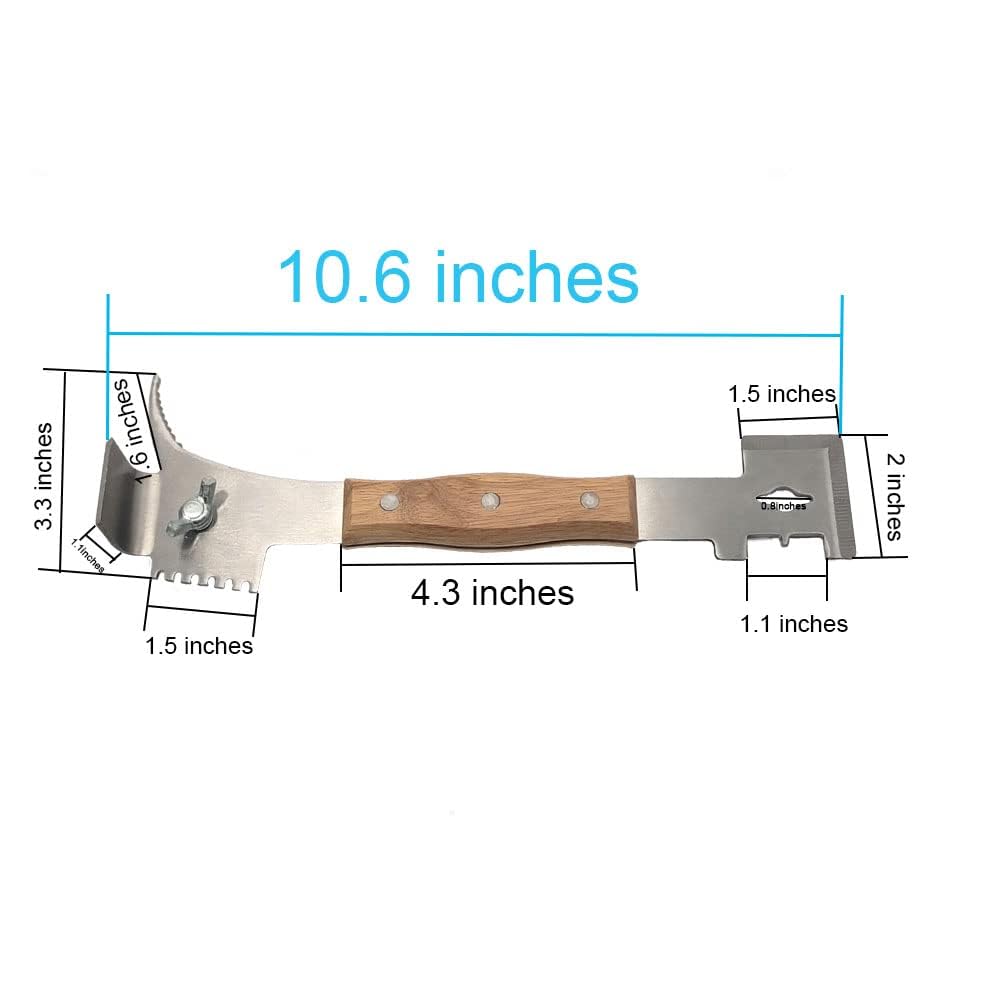 AukBeeFun hive tool J-hook design for safe frame lifting.