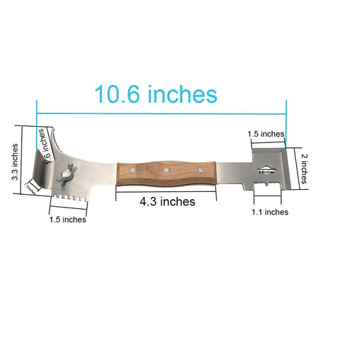 AukBeeFun hive tool J-hook design for safe frame lifting.