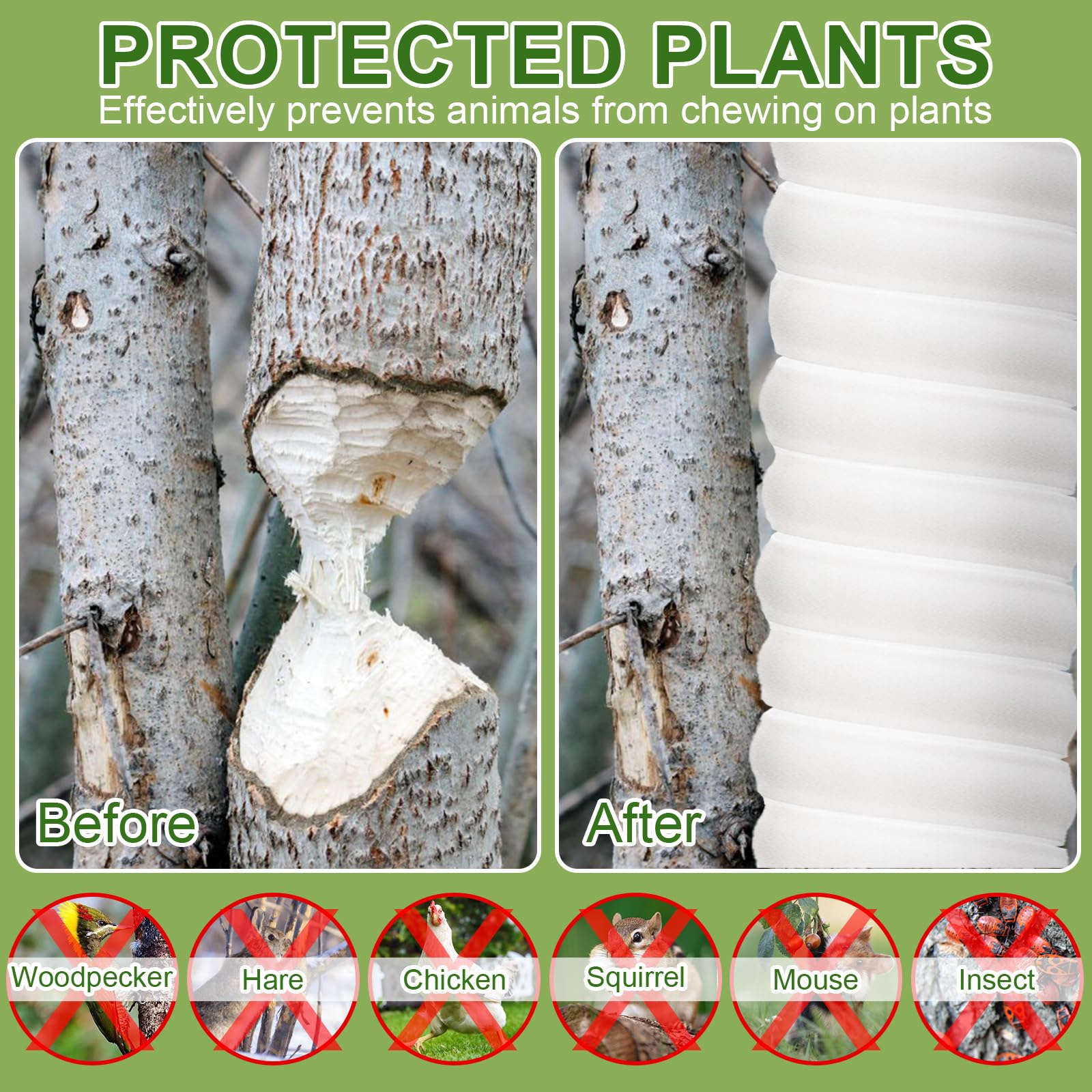 Aukney adjustable sapling protector expanding to fit different trunk sizes