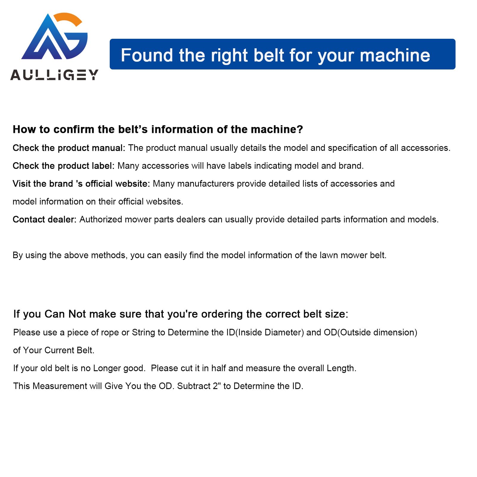 Aulligey compatibility chart confirms wide mower model coverage.