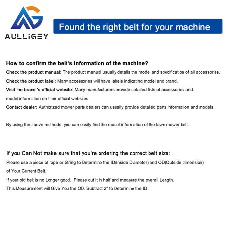 Aulligey compatibility chart confirms wide mower model coverage.