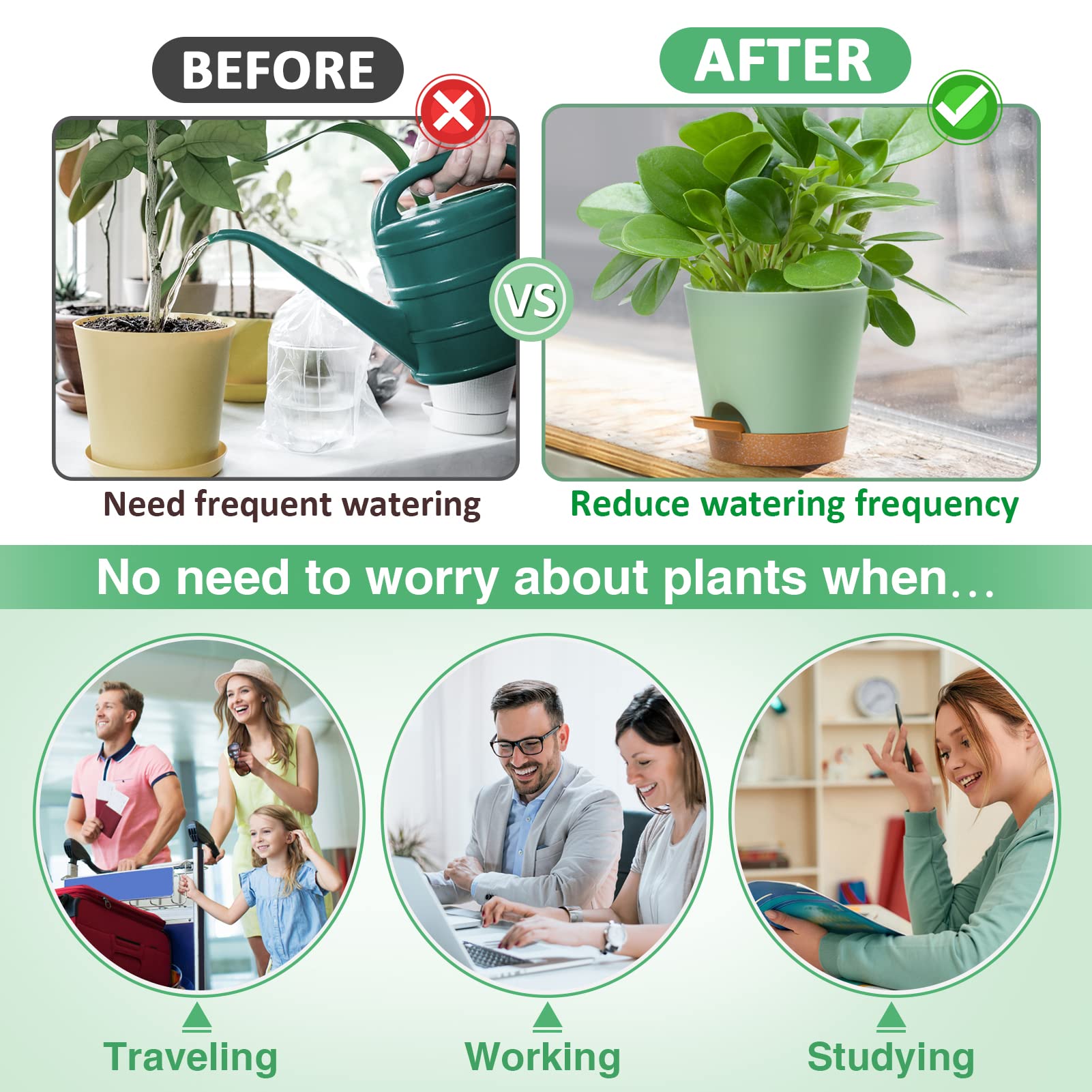 Aulock pot features breathable drainage holes to prevent overwatering.