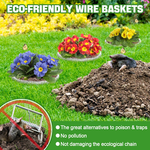Aulock guard baskets unfolded for quick setup around plant roots