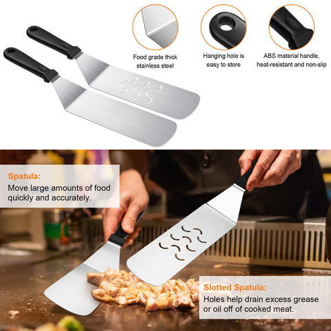AULTONG beveled turner with bottle opener for sauce access during grilling.