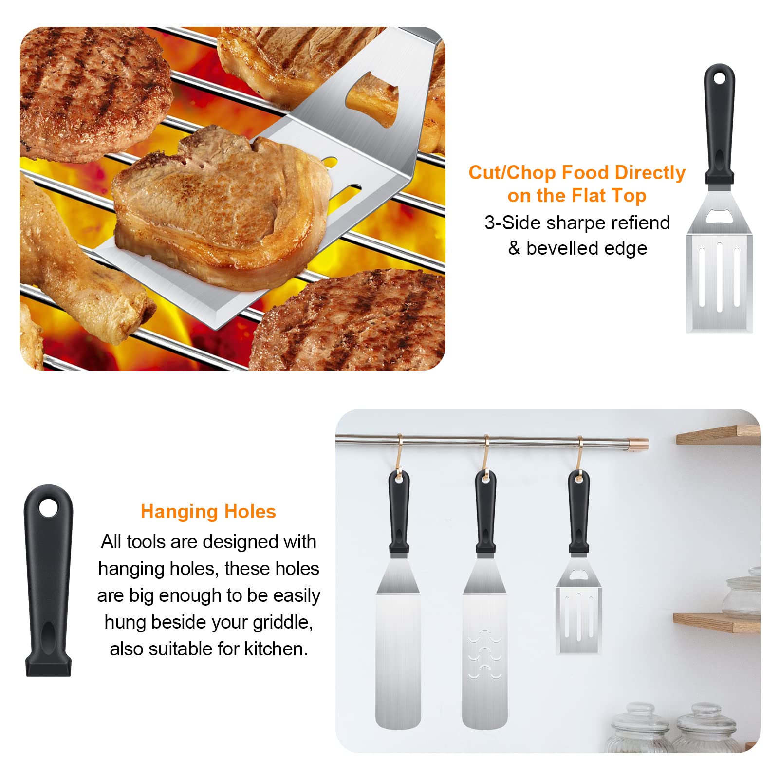 AULTONG griddle kit leak proof bottles reduce spills during sauces