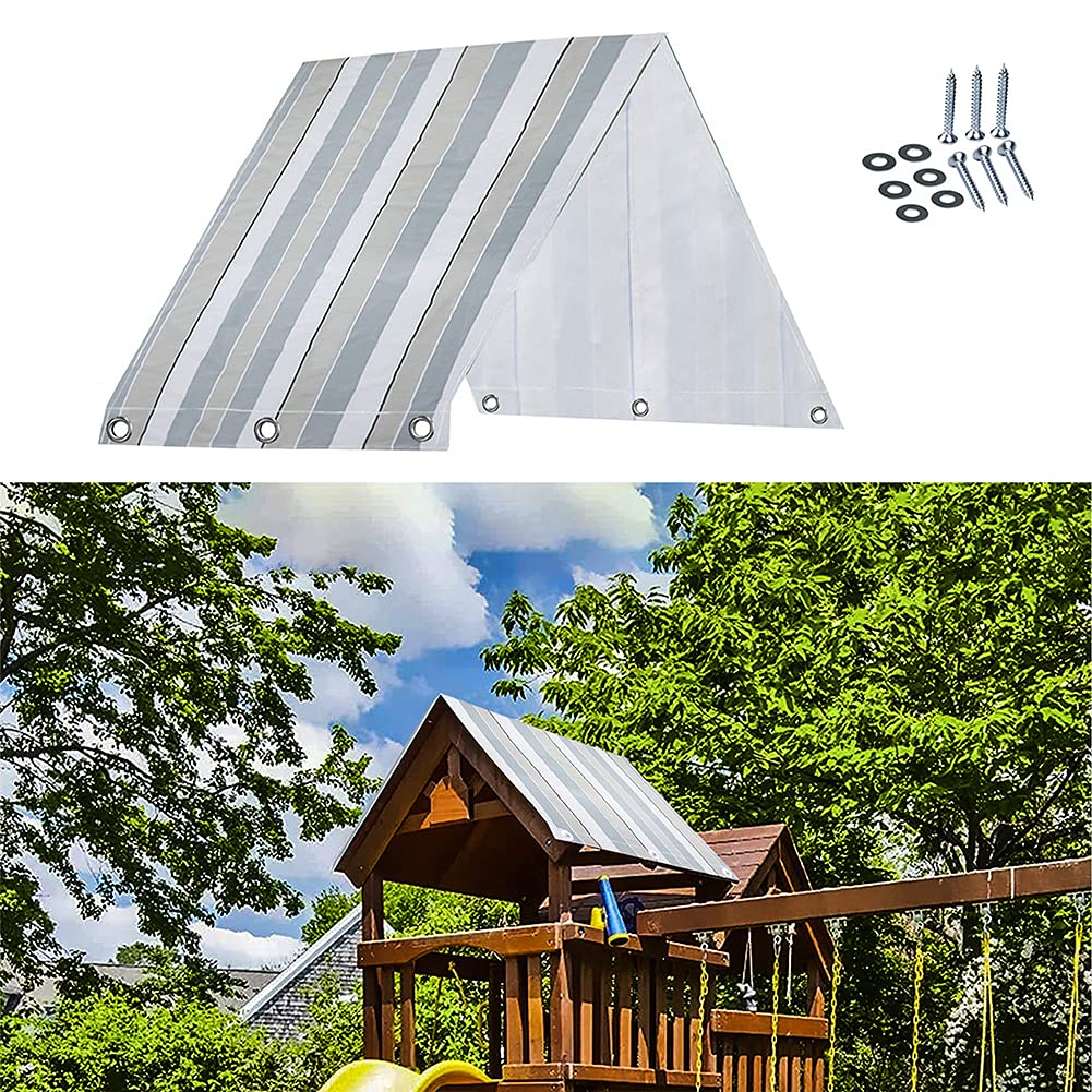 Lightweight canopy covers swing sets without heavy modifications.