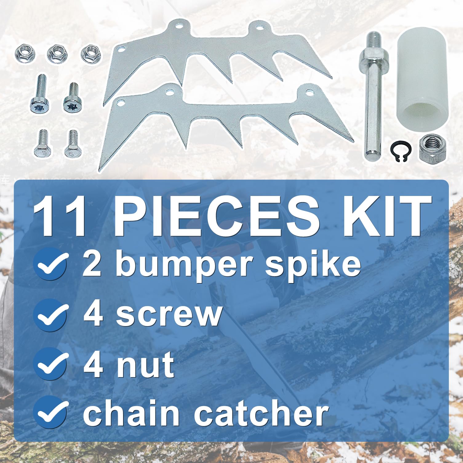 Chain catcher component shown, helps protect the user during kickback scenarios.