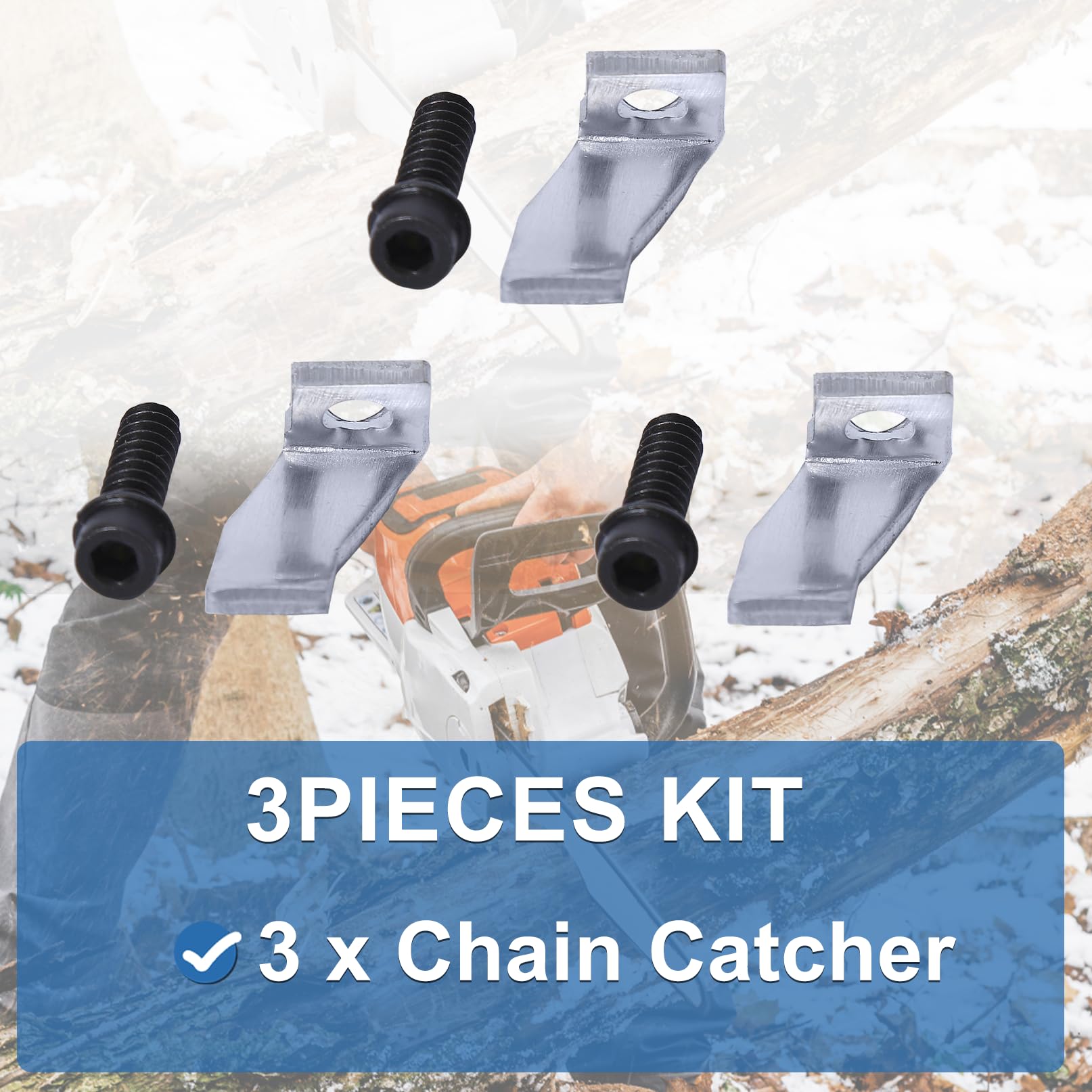 AUMEL chain catcher kit in packaging shows three pieces for quick replacement.