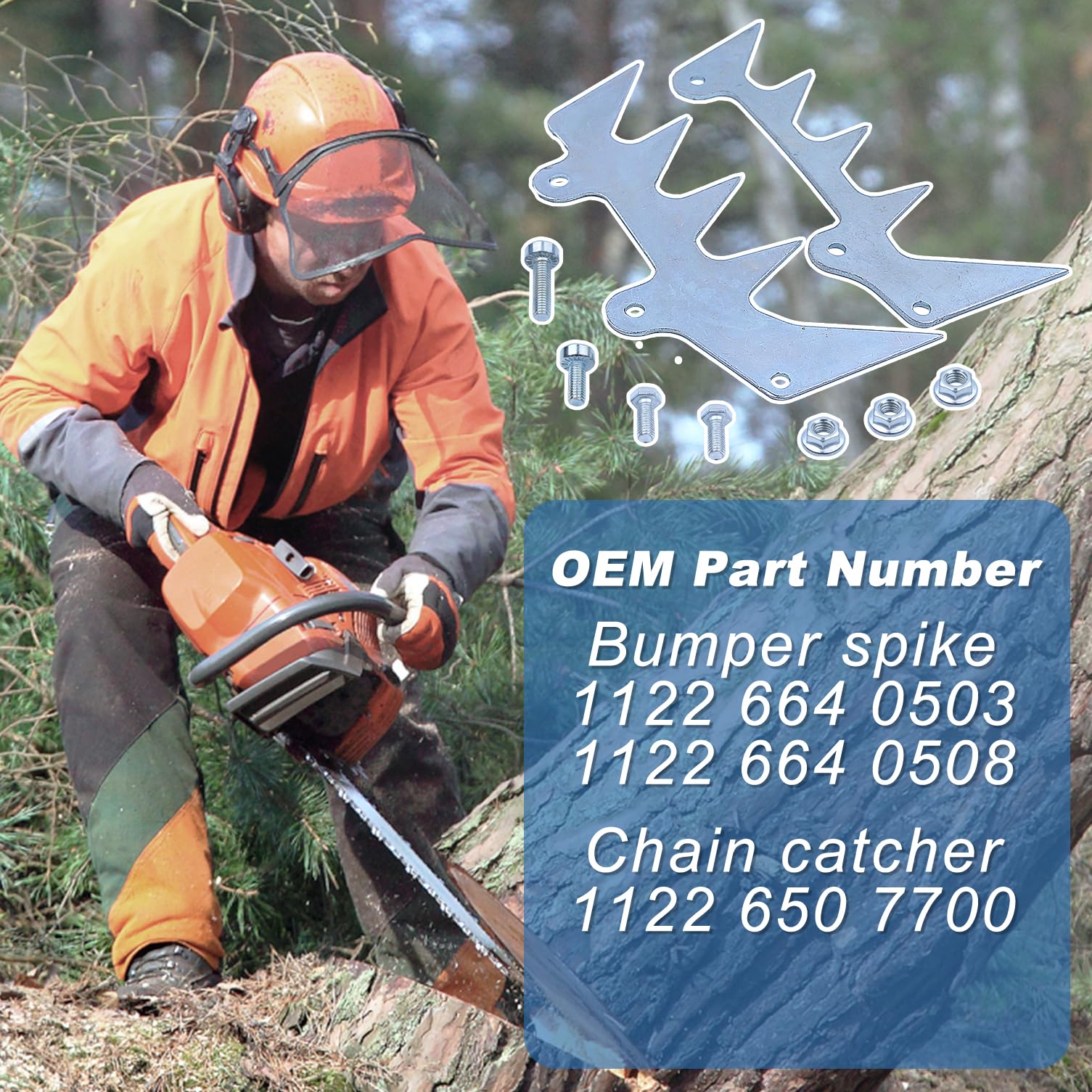 In-use shot of maintenance a chainsaw with the kit during routine servicing.