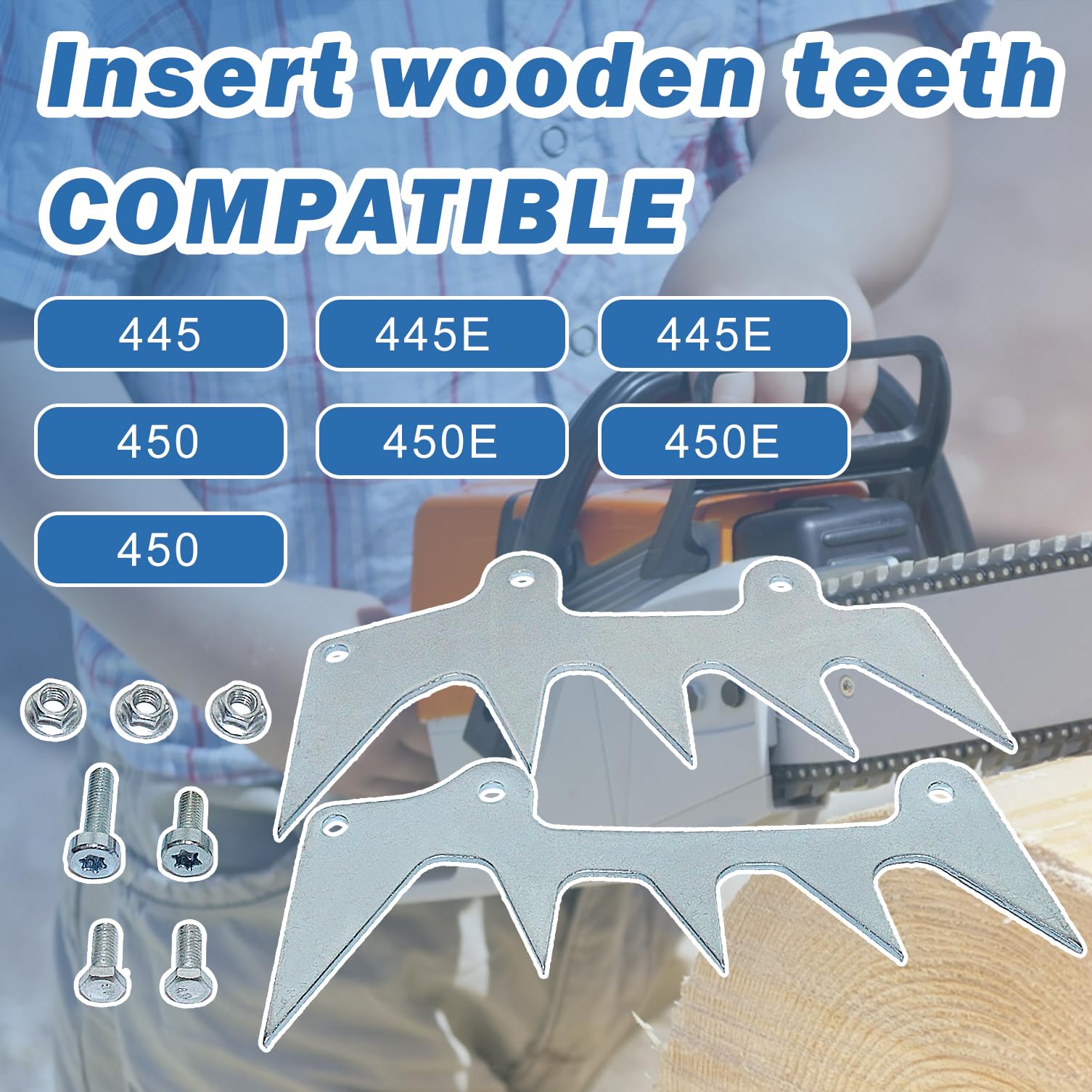 Close-up of the felling dog kit highlighting durable construction for long-term reliability.