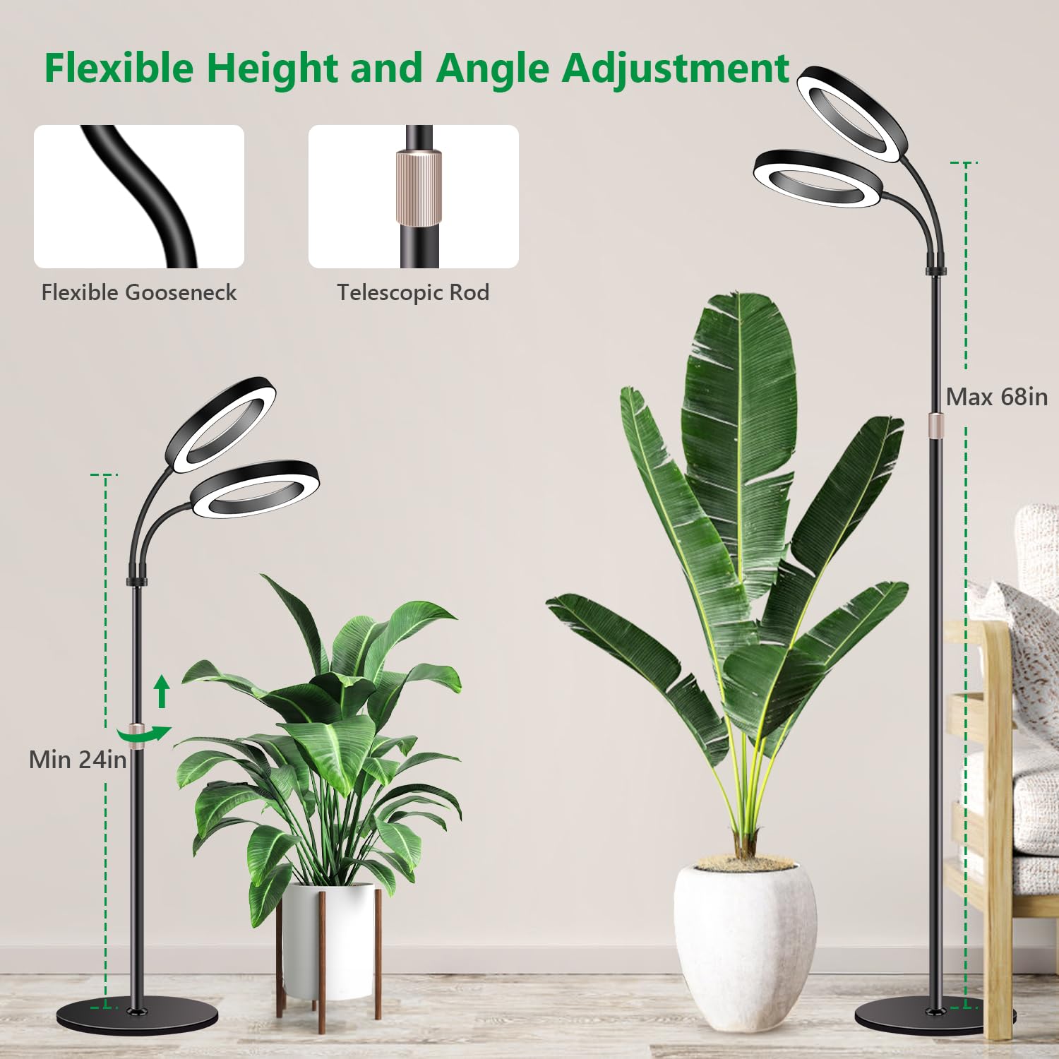 Aumtrly adjustable bracket and gooseneck direct light precisely.