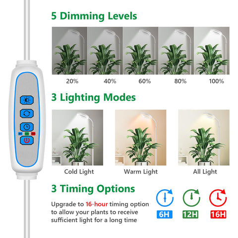 Aumtrly floor grow light full-spectrum layout supports seedling and growth stages with balanced light.