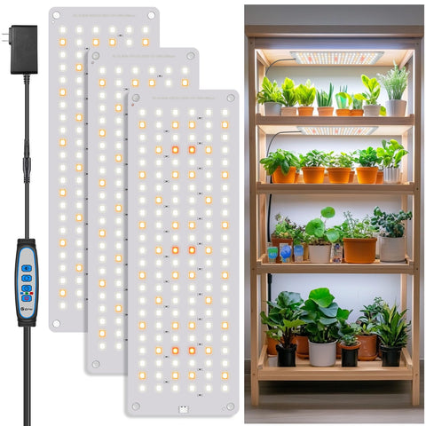 Aumtrly Grow Light 3-panel unit offers full-spectrum illumination for thriving indoor seedlings.