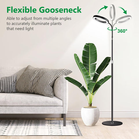 Black halo design of the Aumtrly Grow Light blends with home decor