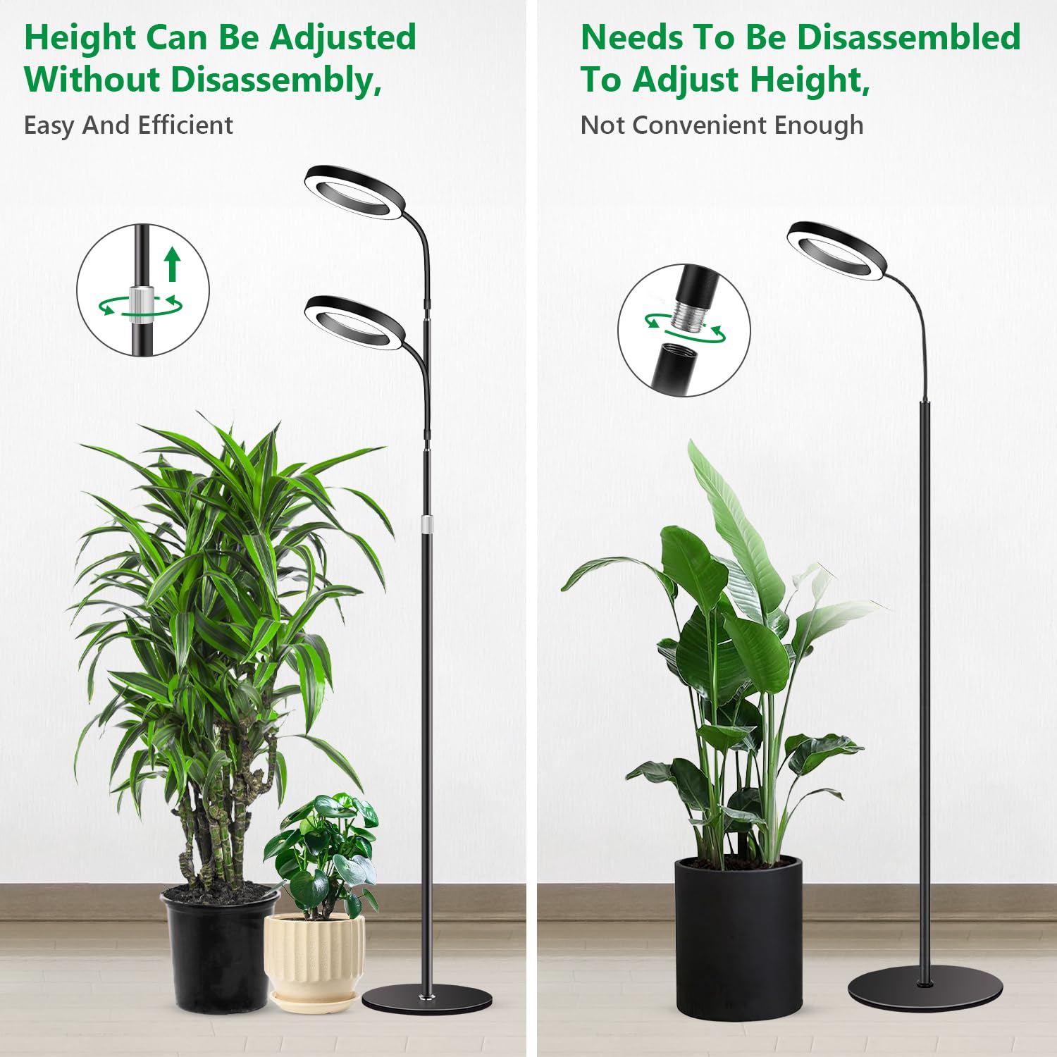 Aumtrly Grow Light over tall plants, delivering even illumination from above