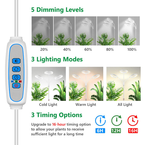 Aumtrly 68-inch adjustable stand enabling tall plant illumination.