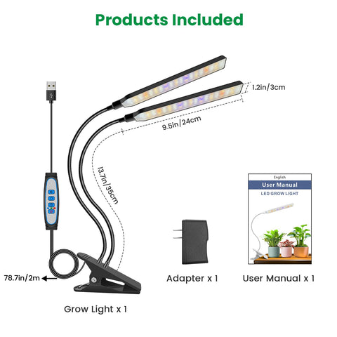 Aumtrly Grow Lights black clamp base makes sturdy placements