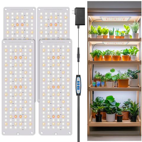 Aumtrly Grow Lights wide-coverage panel illuminating multiple seedlings