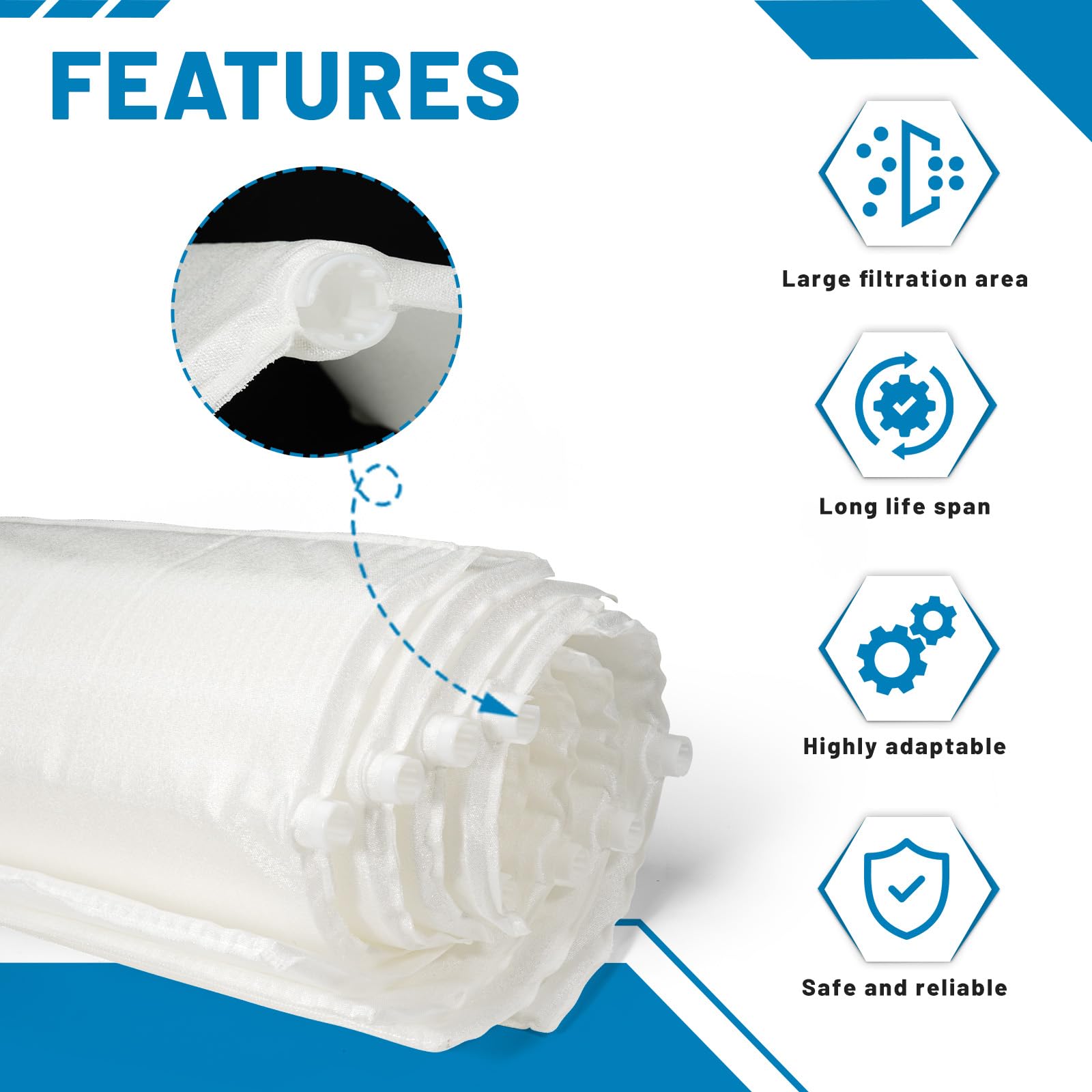 Aumzong grid set 48 sq ft capacity and 24 inch height for efficient filtration