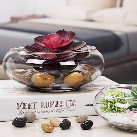 Elegant centerpiece glass lotus bowl by Aunosit enhances modern spaces