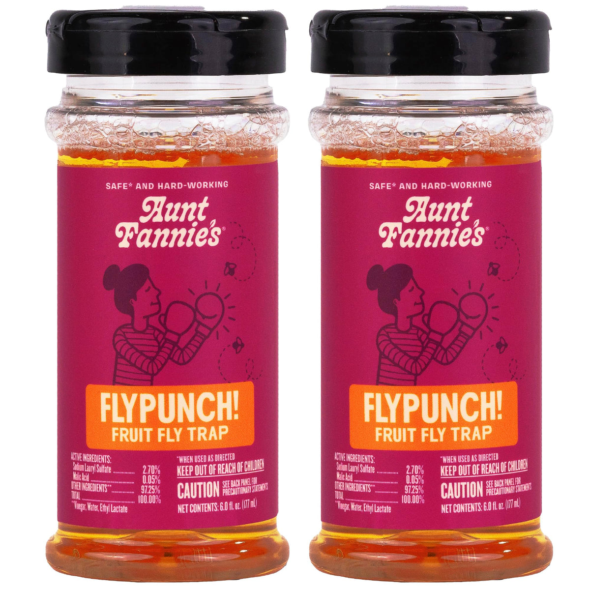 Aunt Fannie's FlyPunch! ready-to-use flip-top trap shown for quick setup