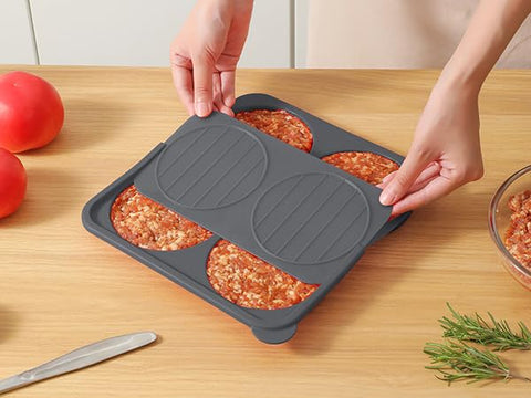 AUOON divider insert keeps patties neat and stackable in the freezer.