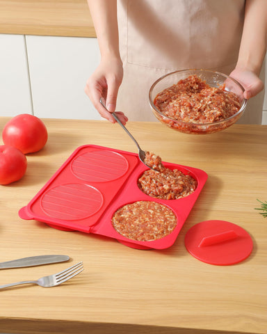 AUOON silicone burger press with non-stick surface for easy patty release
