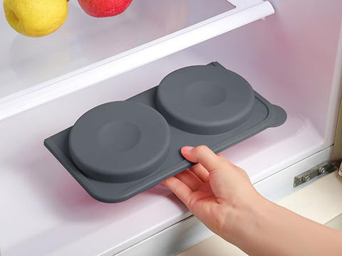 AUOON stackable freezer trays hold pre-made patties for easy meal planning.