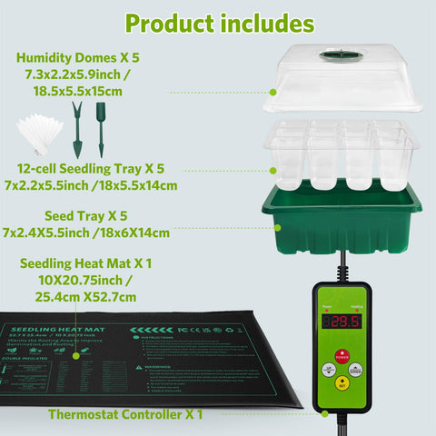 AUPETEK complete germination kit with mat controller and trays.