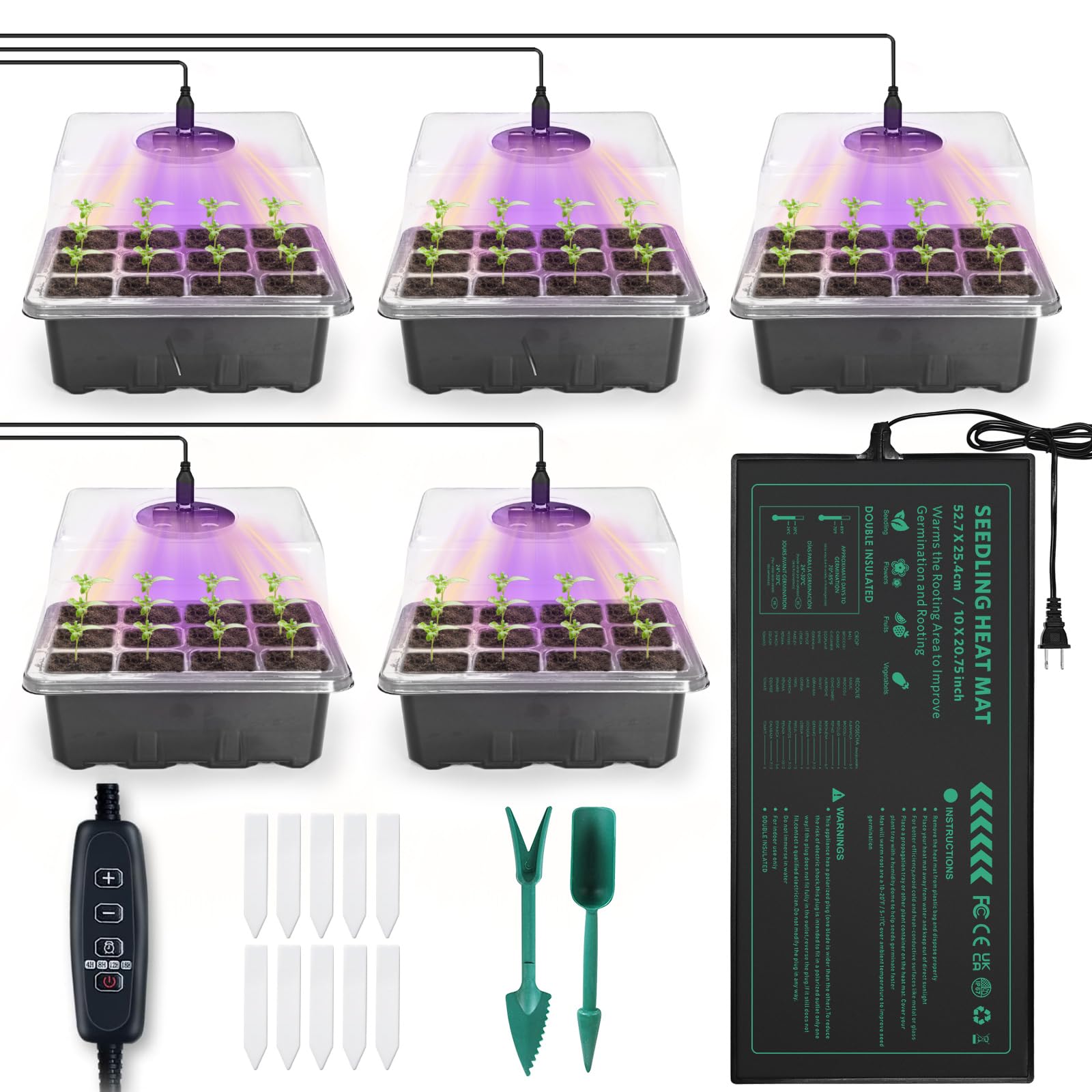 AUPETEK seed germination kit full setup for efficient seed starting.