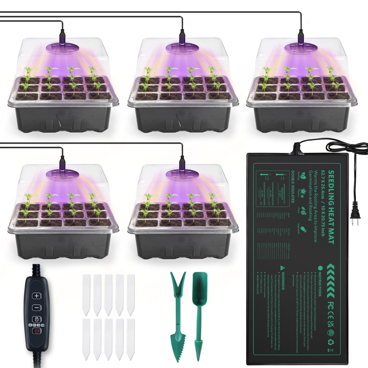 AUPETEK seed germination kit full setup for efficient seed starting.