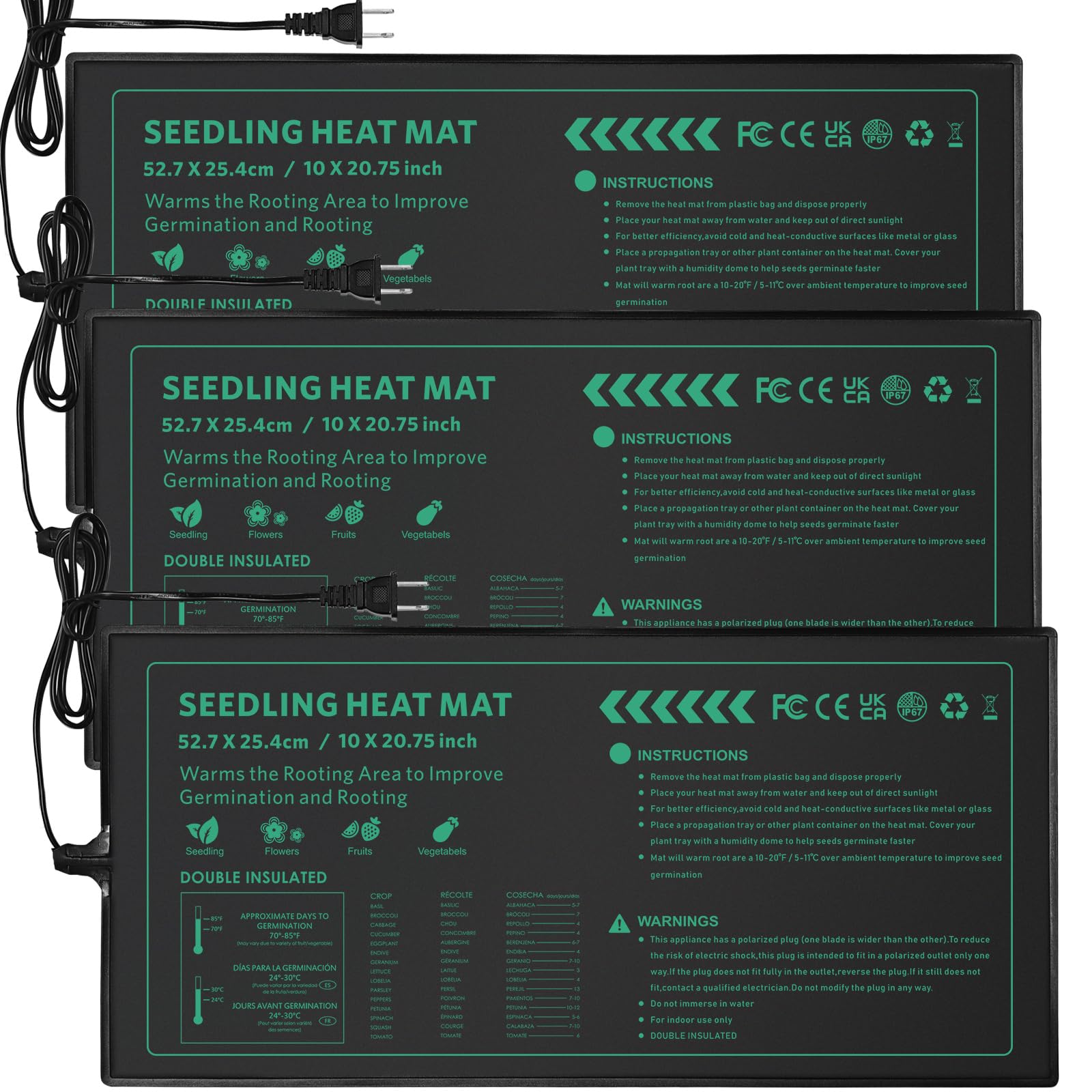AUPETEK seedling heat mat under seed tray for stable germination warmth
